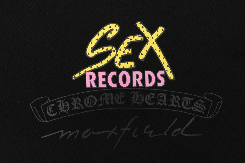 Chrome Hearts Sex Records Graffiti Script Polo Short Sleeve – Black
