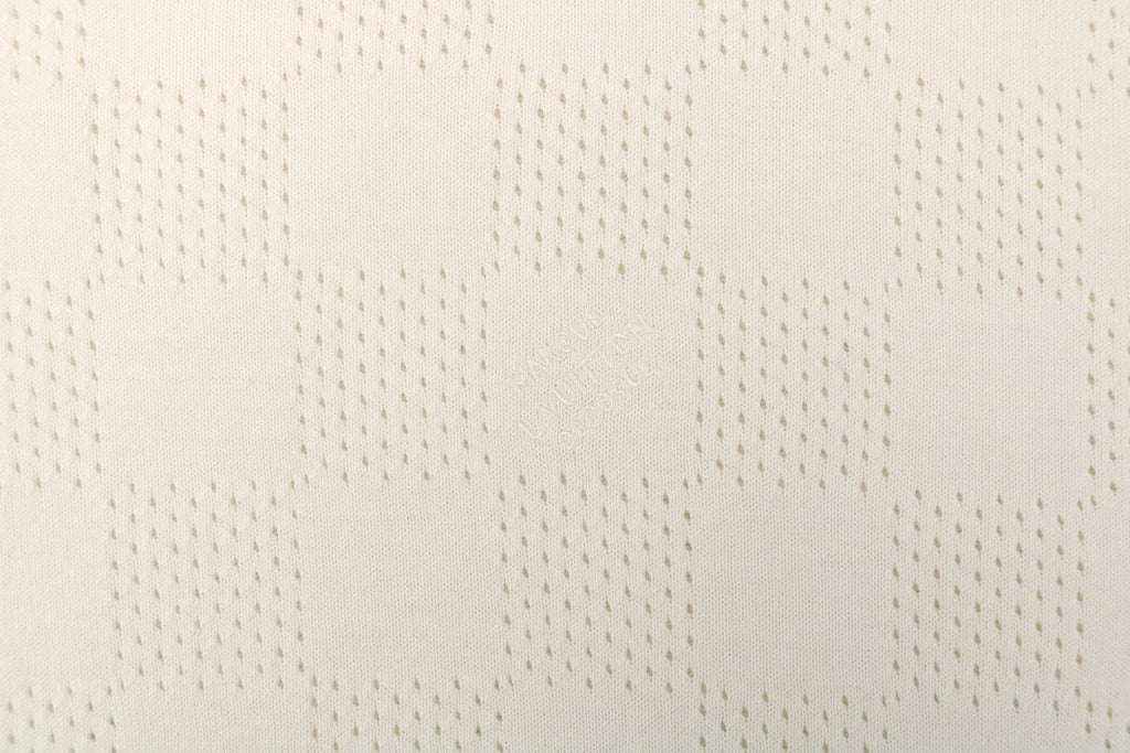 Louis Vuitton Damier Checkerboard Openwork Jacquard Short Sleeve Tee – Cream