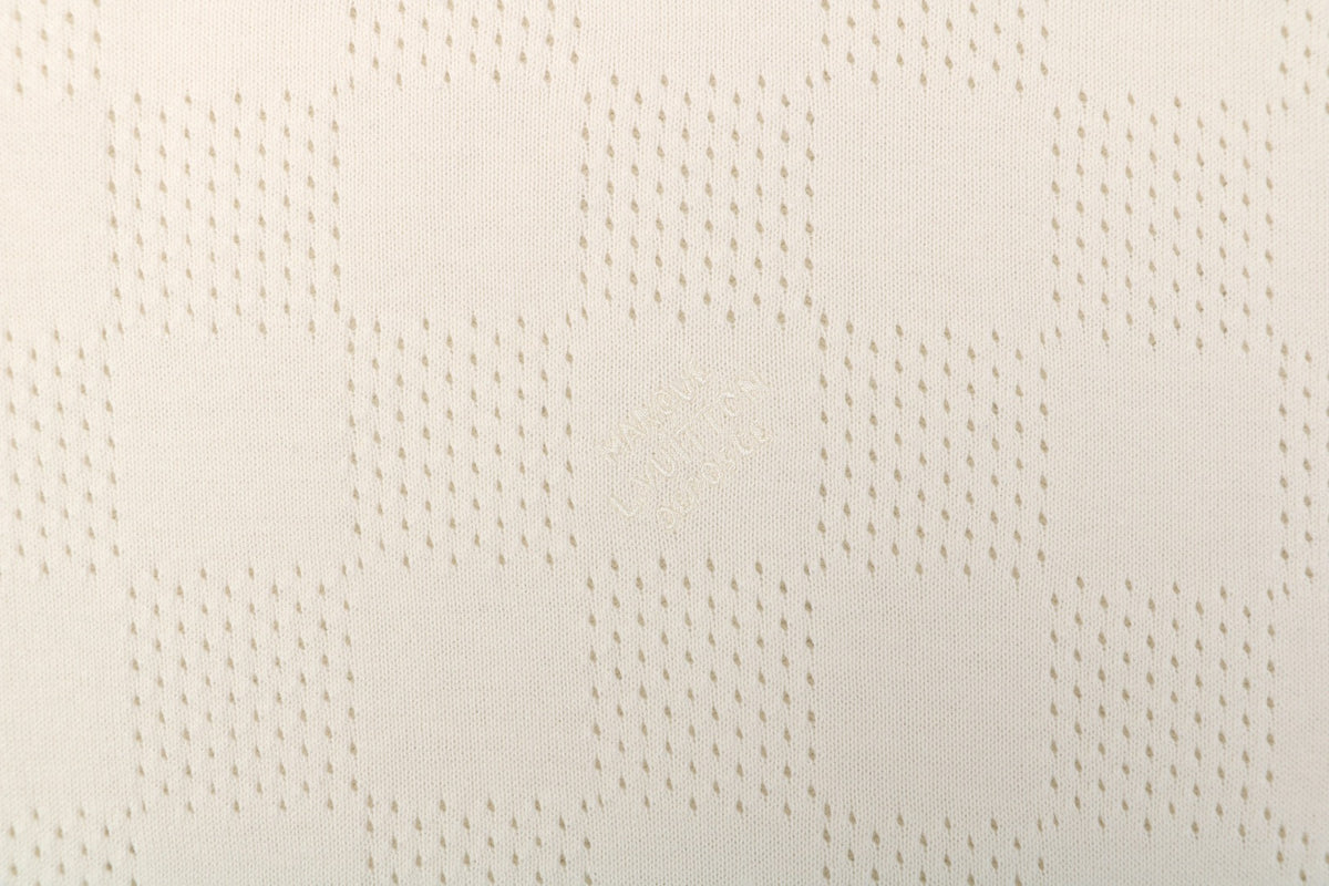 Louis Vuitton Damier Checkerboard Openwork Jacquard Short Sleeve Tee – Cream