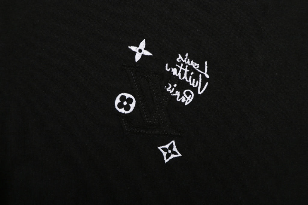 Louis Vuitton Monogram Multi-Direction Patch Embroidered Short Sleeve Tee – Black