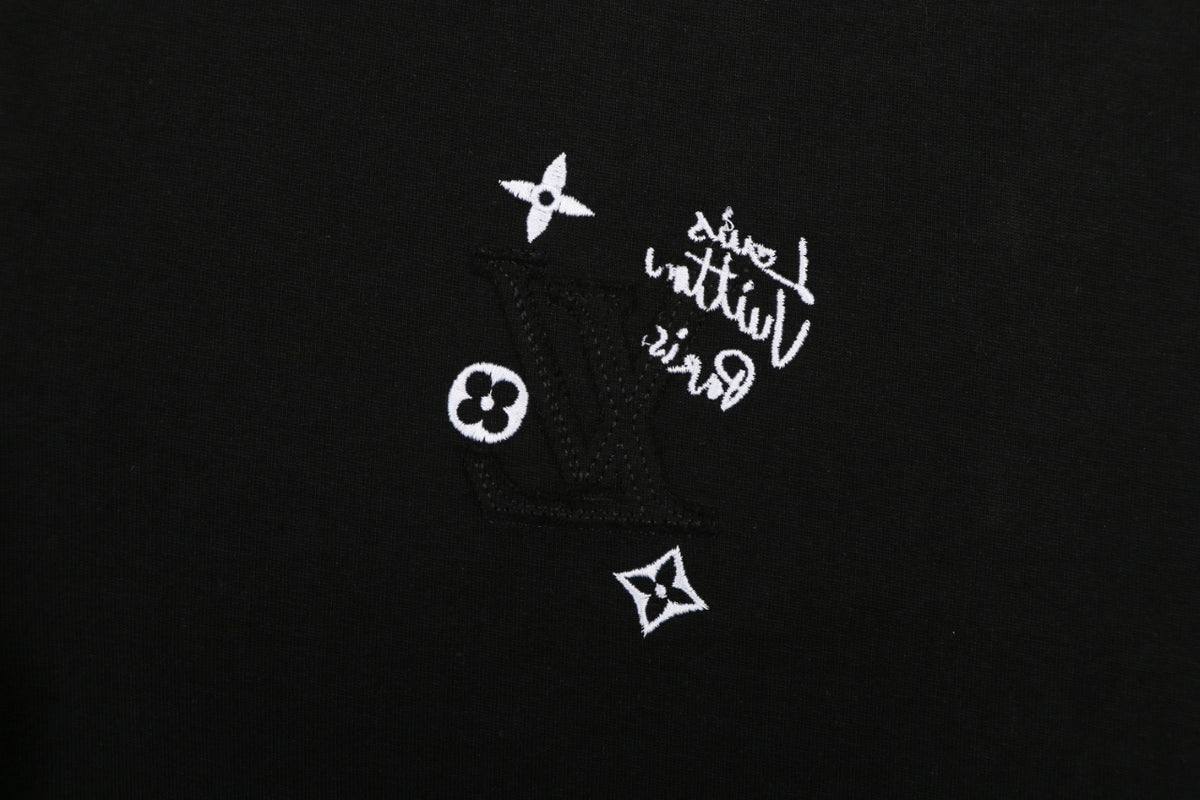 Louis Vuitton Monogram Multi-Direction Patch Embroidered Short Sleeve Tee – Black