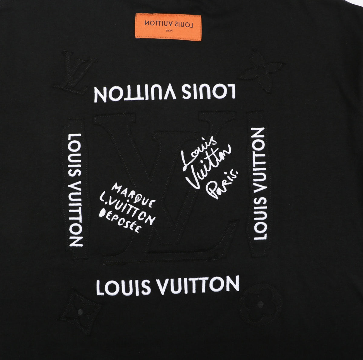 Louis Vuitton Monogram Multi-Direction Patch Embroidered Short Sleeve Tee – Black