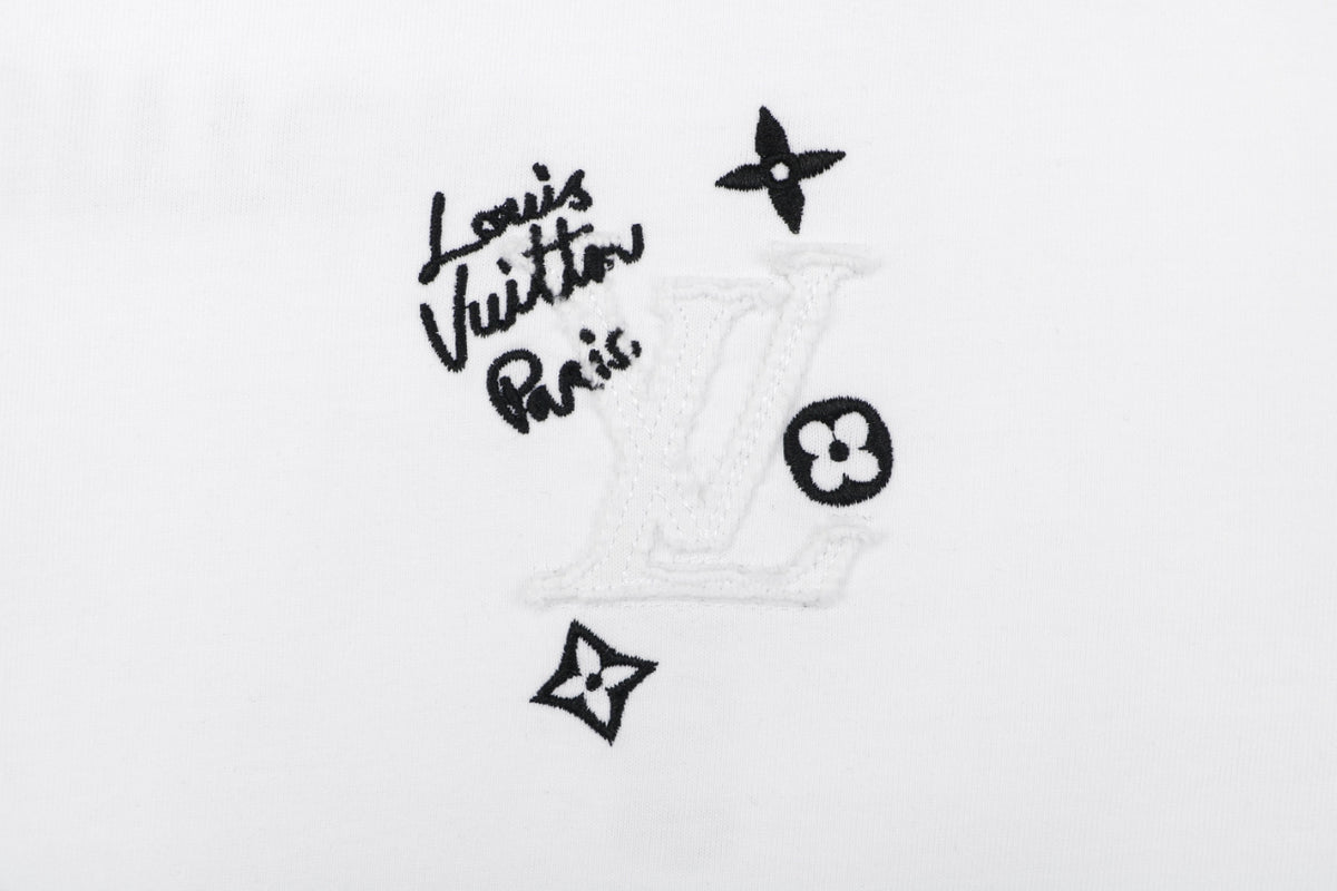 Louis Vuitton Monogram Multi-Direction Patch Embroidered Short Sleeve Tee – White