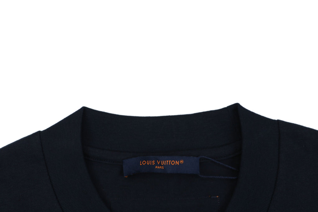 Louis Vuitton Melting LV Monogram Drip Embroidered Short Sleeve Tee – Navy