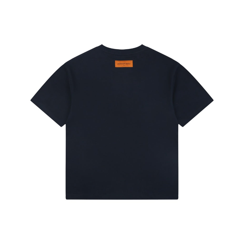 Louis Vuitton Melting LV Monogram Drip Embroidered Short Sleeve Tee – Navy