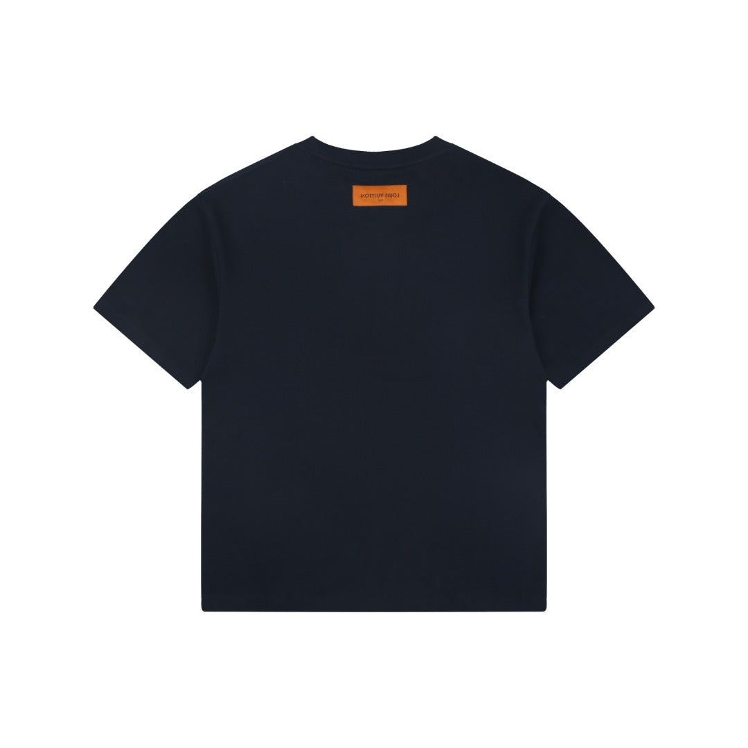 Louis Vuitton Melting LV Monogram Drip Embroidered Short Sleeve Tee – Navy