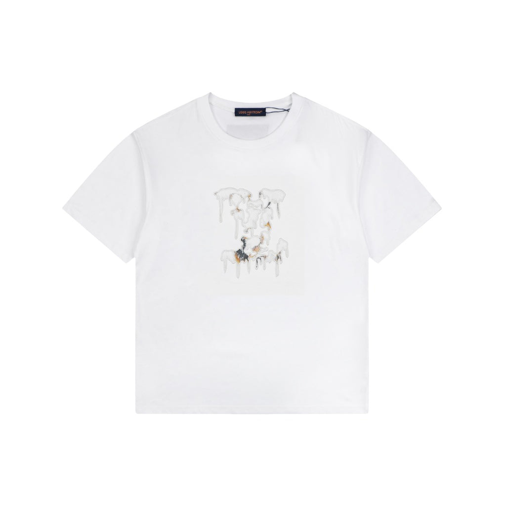 Louis Vuitton Monogram Dissolve Burnout Embroidered Short Sleeve Tee – White