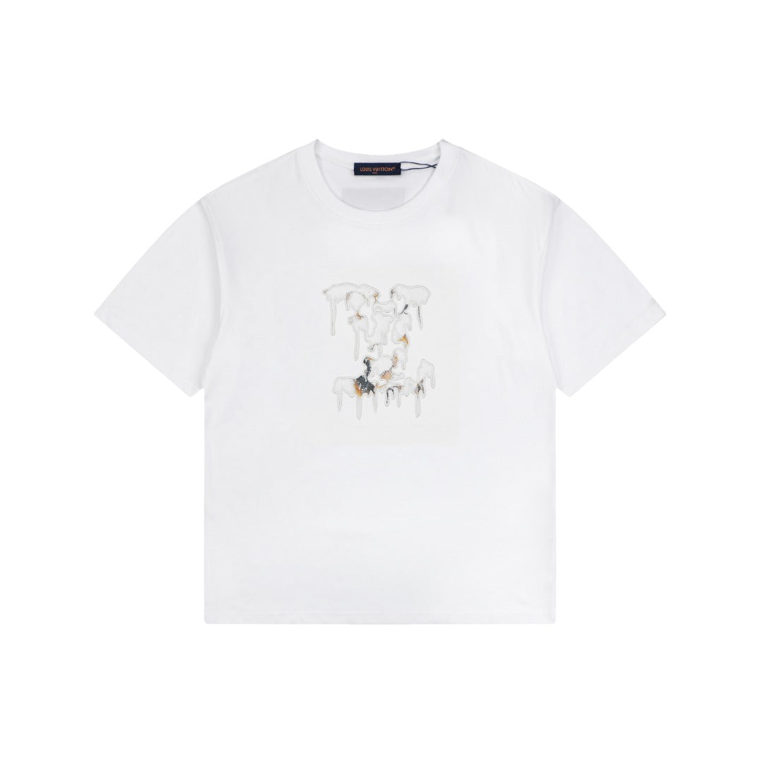 Louis Vuitton Monogram Dissolve Burnout Embroidered Short Sleeve Tee – White