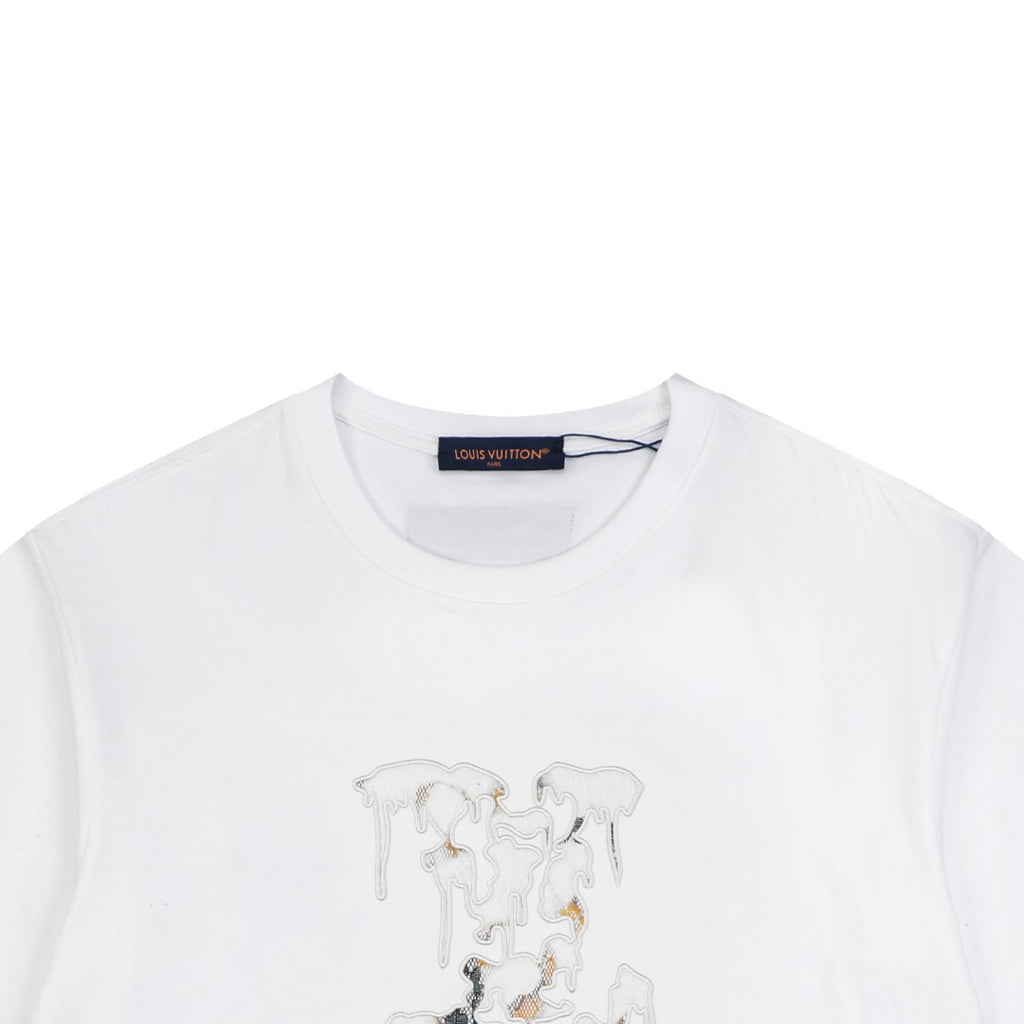 Louis Vuitton Monogram Dissolve Burnout Embroidered Short Sleeve Tee – White