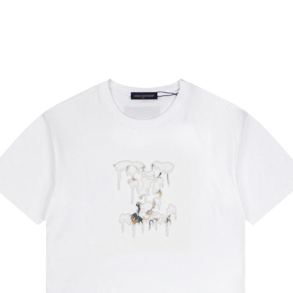 Louis Vuitton Monogram Dissolve Burnout Embroidered Short Sleeve Tee – White