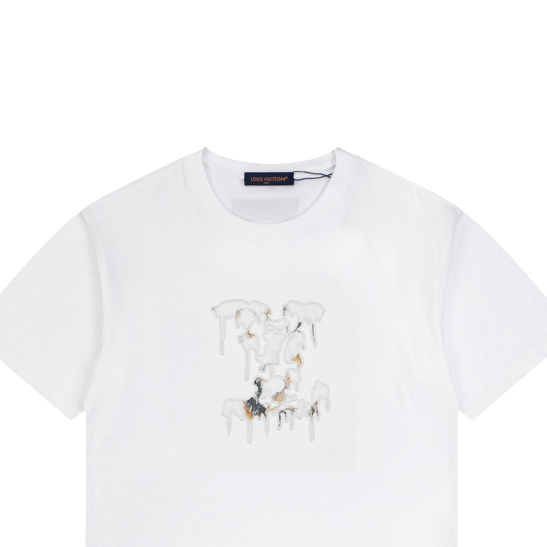 Louis Vuitton Monogram Dissolve Burnout Embroidered Short Sleeve Tee – White