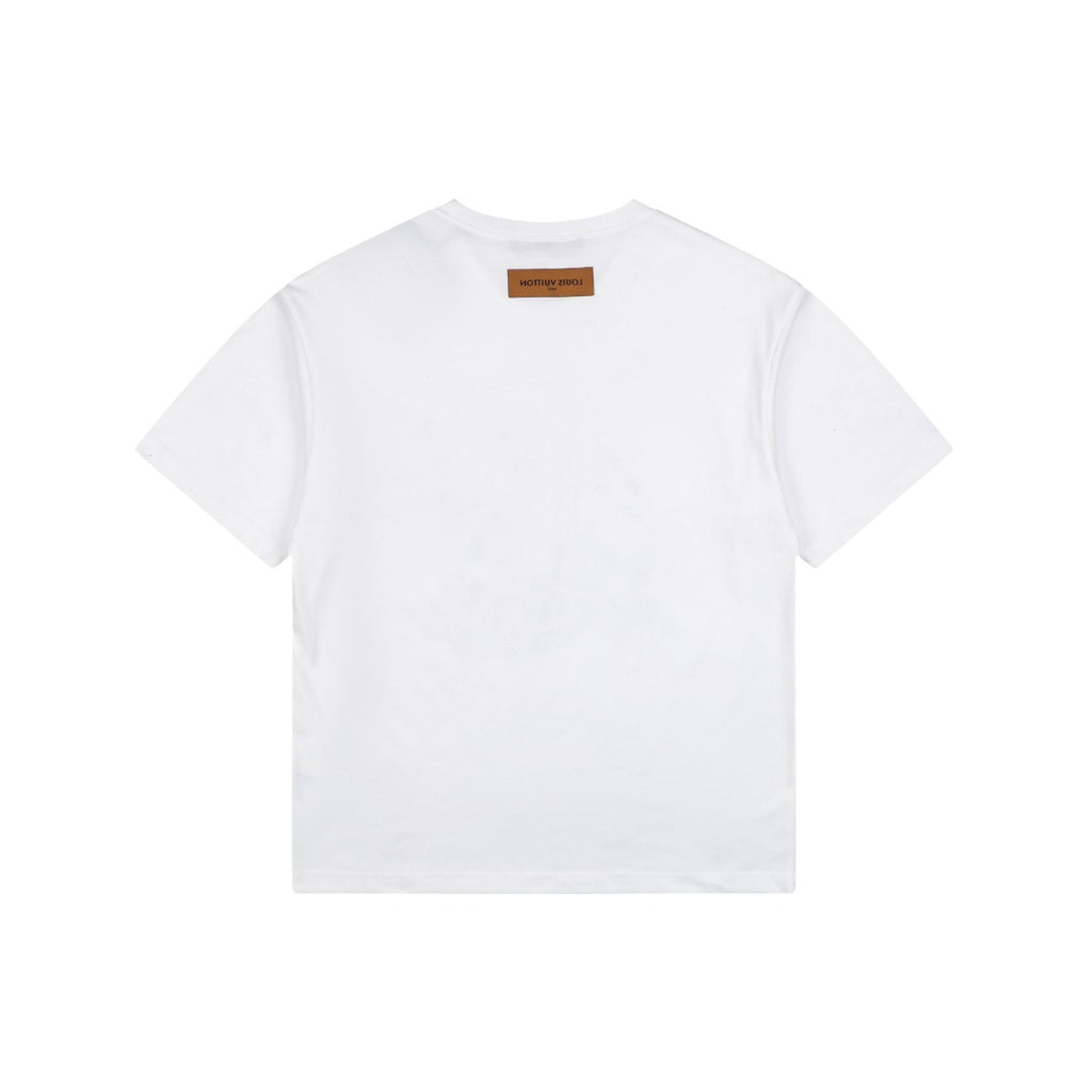 Louis Vuitton Monogram Dissolve Burnout Embroidered Short Sleeve Tee – White