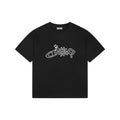 Dior Dio(r) Sun Star Deconstructed Letter Outline Embroidered Short Sleeve Tee – Black