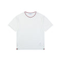 Thom Browne RWB Stripe Tipped Crew Neck Short Sleeve Tee – White