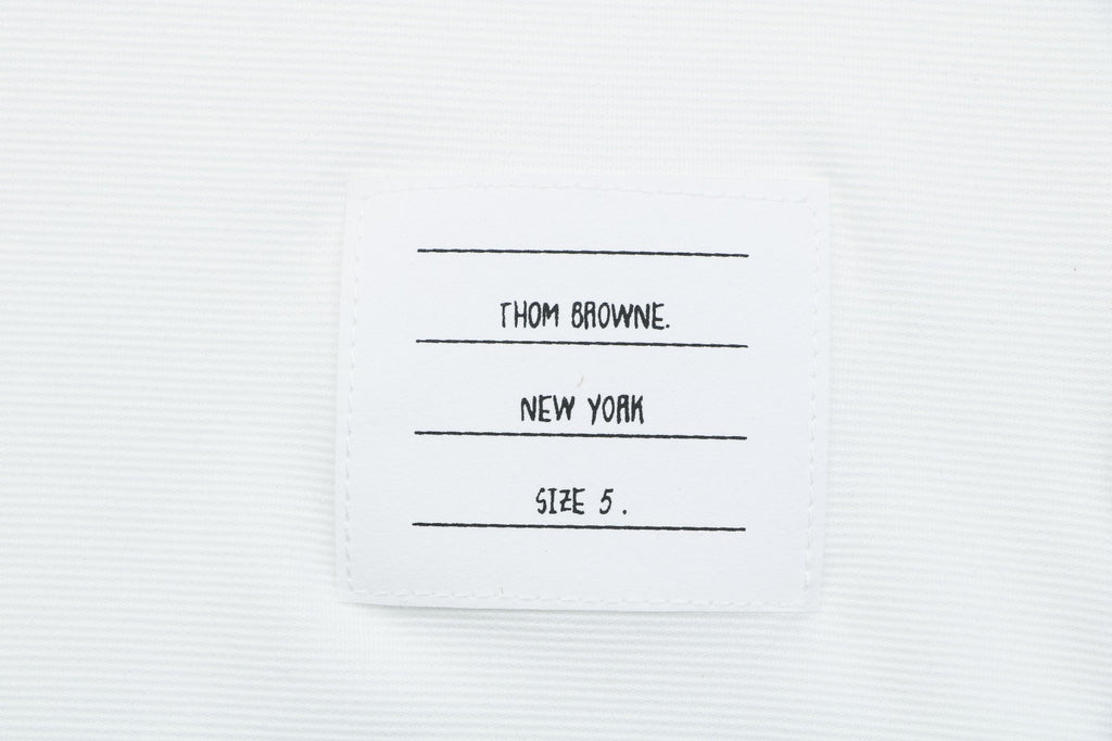 Thom Browne RWB Stripe Tipped Crew Neck Short Sleeve Tee – White
