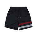 Thom Browne RWB Diagonal Satin Mesh Stripe Drawstring Shorts – Navy