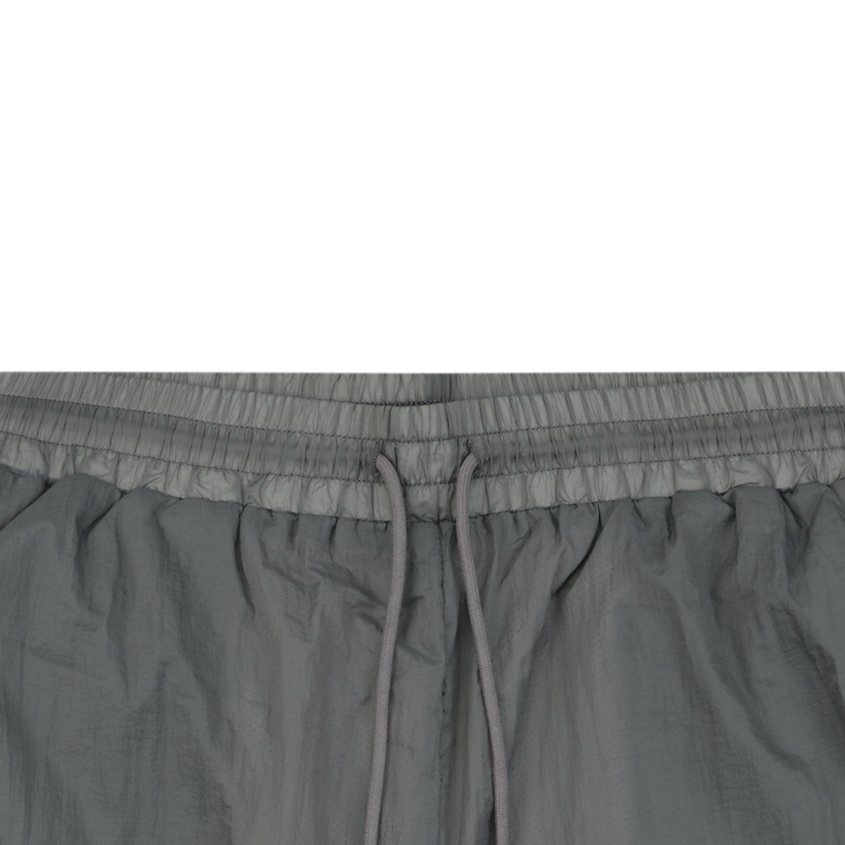Thom Browne RWB Horizontal Satin Mesh Stripe Drawstring Shorts – Olive Grey