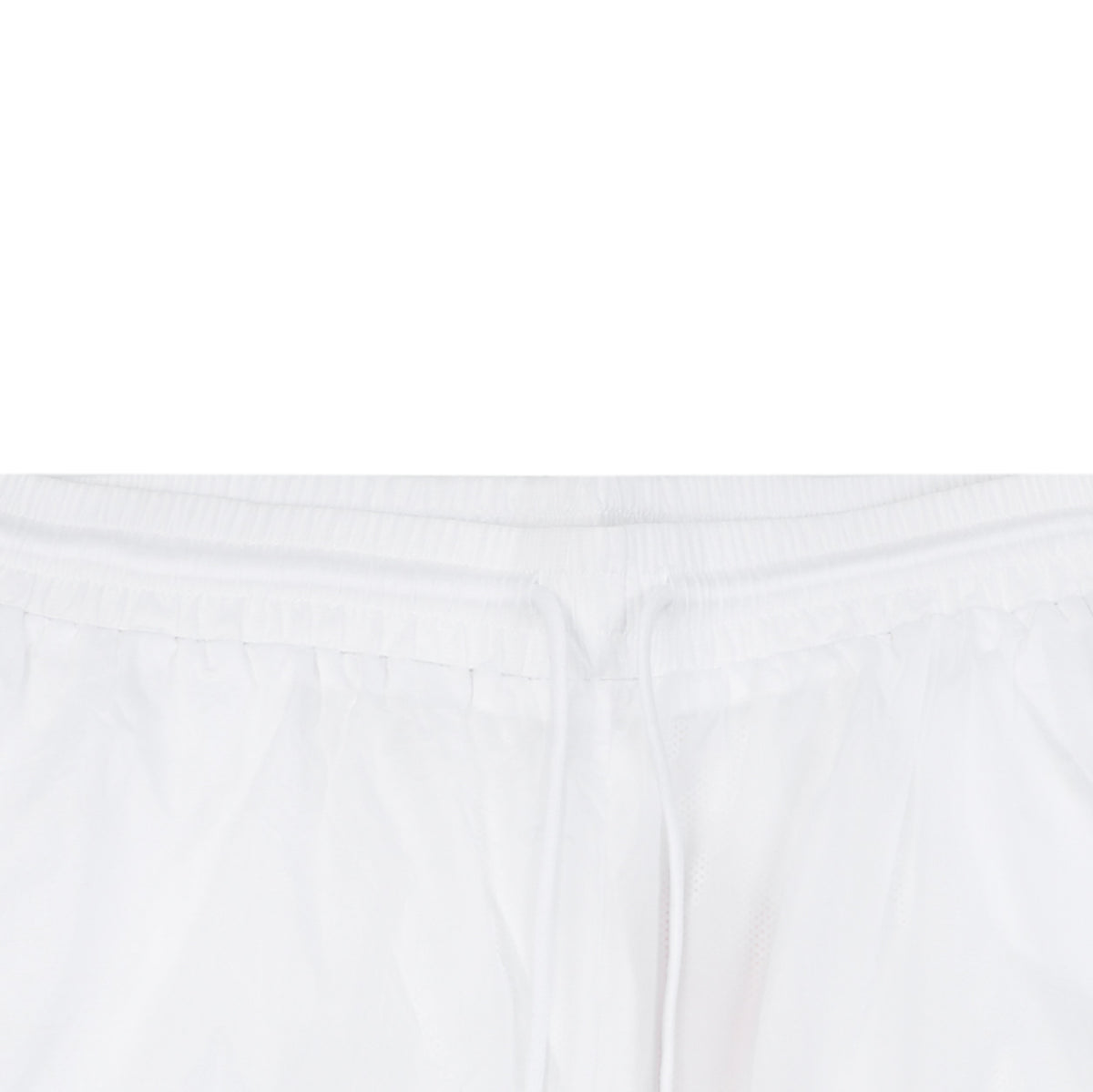 Thom Browne RWB Horizontal Satin Mesh Stripe Drawstring Shorts – White