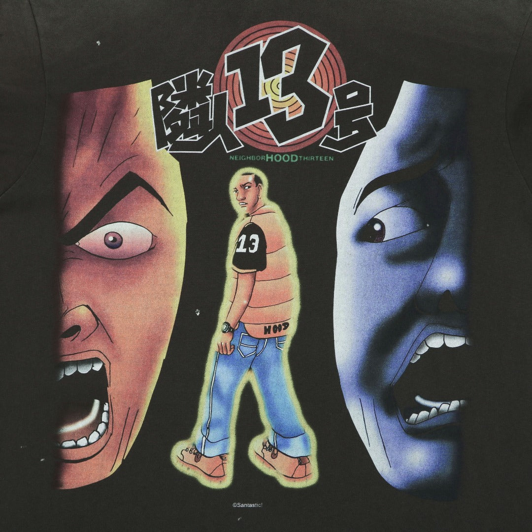 Saint Michael Rinjin No.13 Horror Comic Full-Print Short Sleeve Tee – Vintage Black