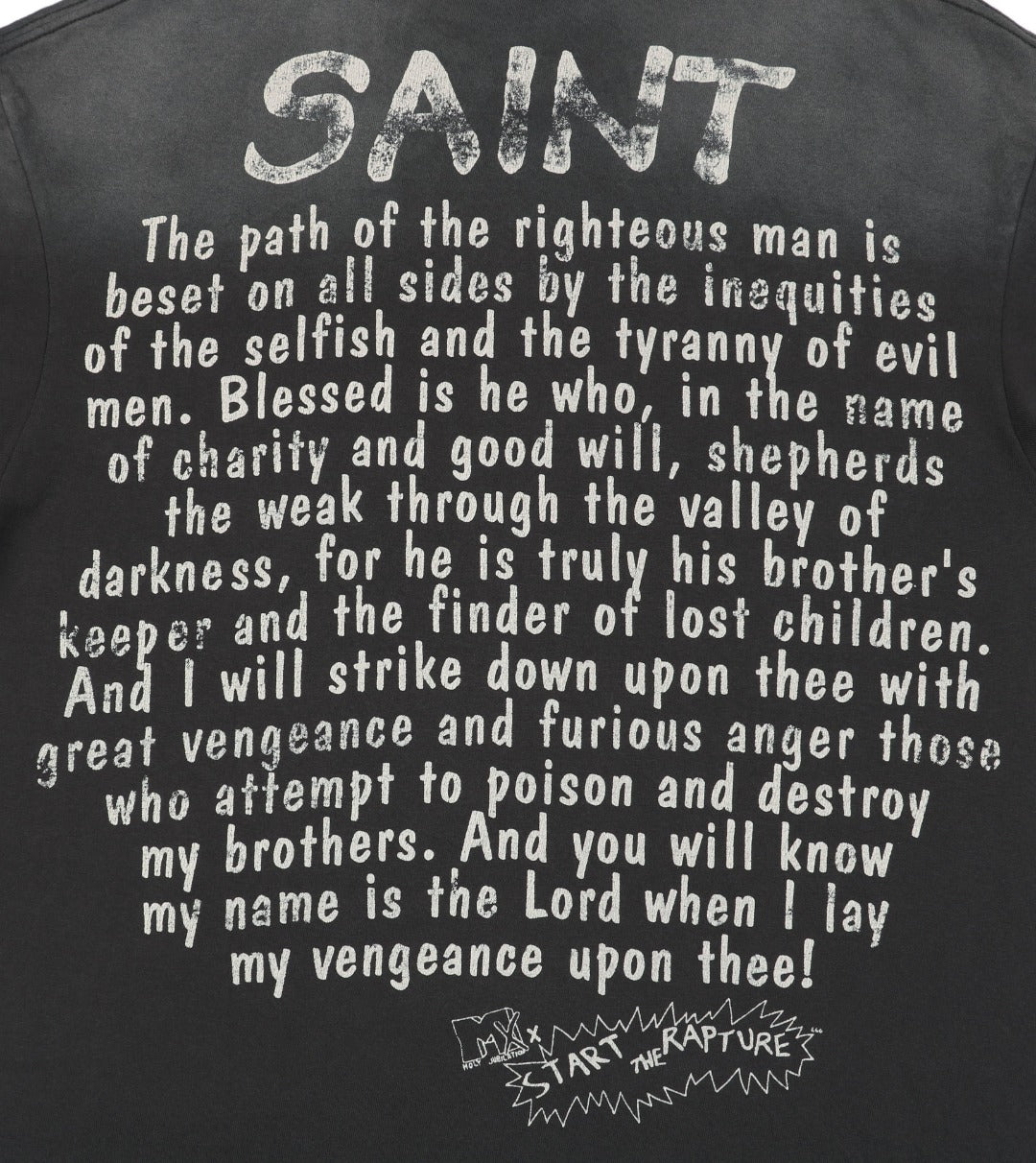 Saint Michael 25SS Beavis & Butt-Head Suited Ezekiel 25:17 Print Short Sleeve Tee – Vintage Smoke