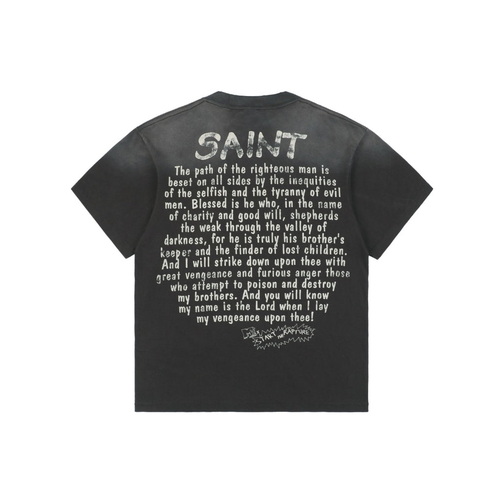 Saint Michael 25SS Beavis & Butt-Head Suited Ezekiel 25:17 Print Short Sleeve Tee – Vintage Smoke