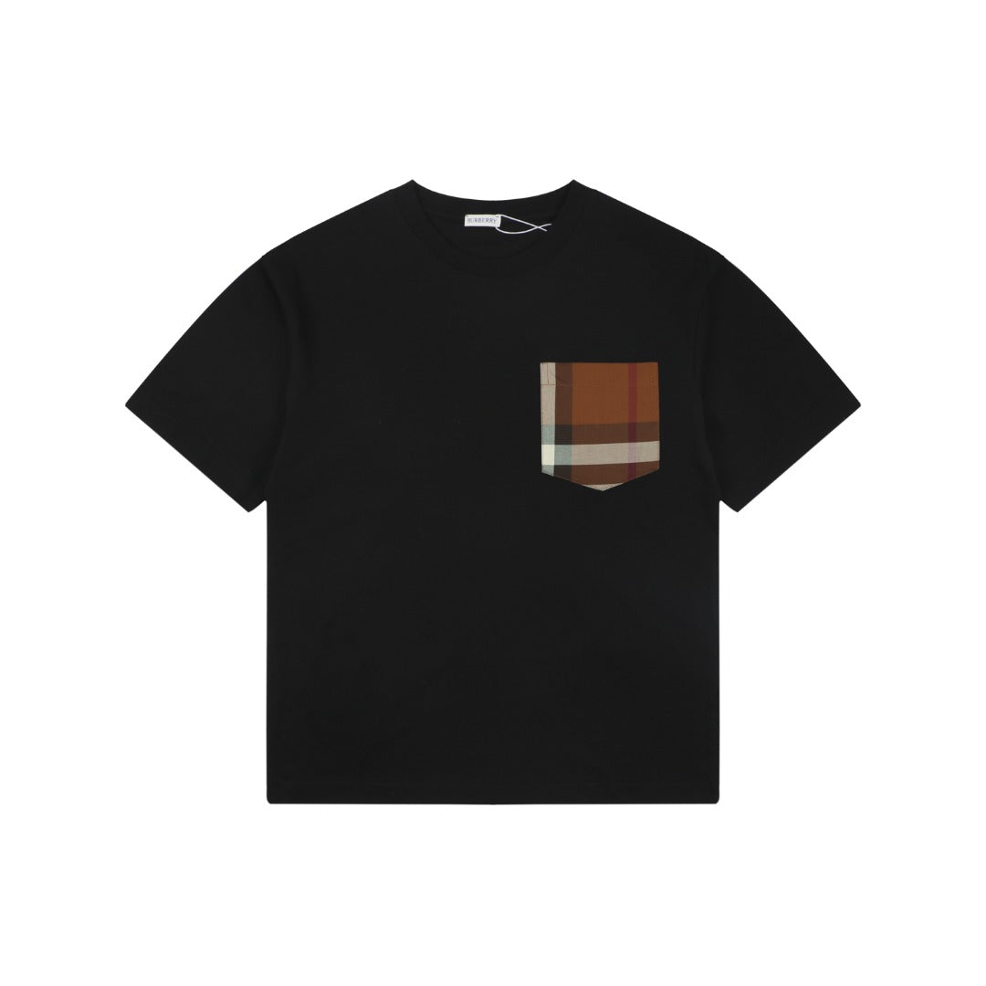 Burberry Vintage Check Patch Pocket Short Sleeve Tee – Black