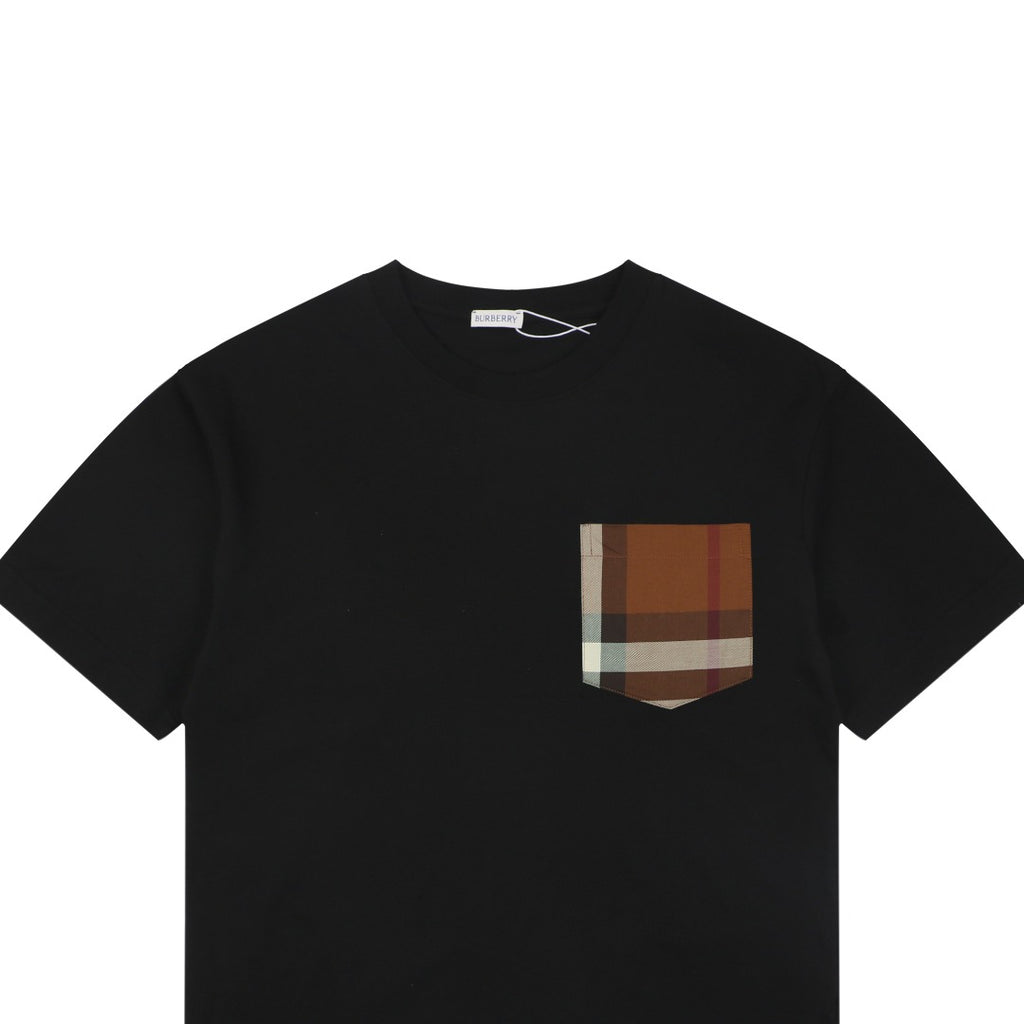 Burberry Vintage Check Patch Pocket Short Sleeve Tee – Black