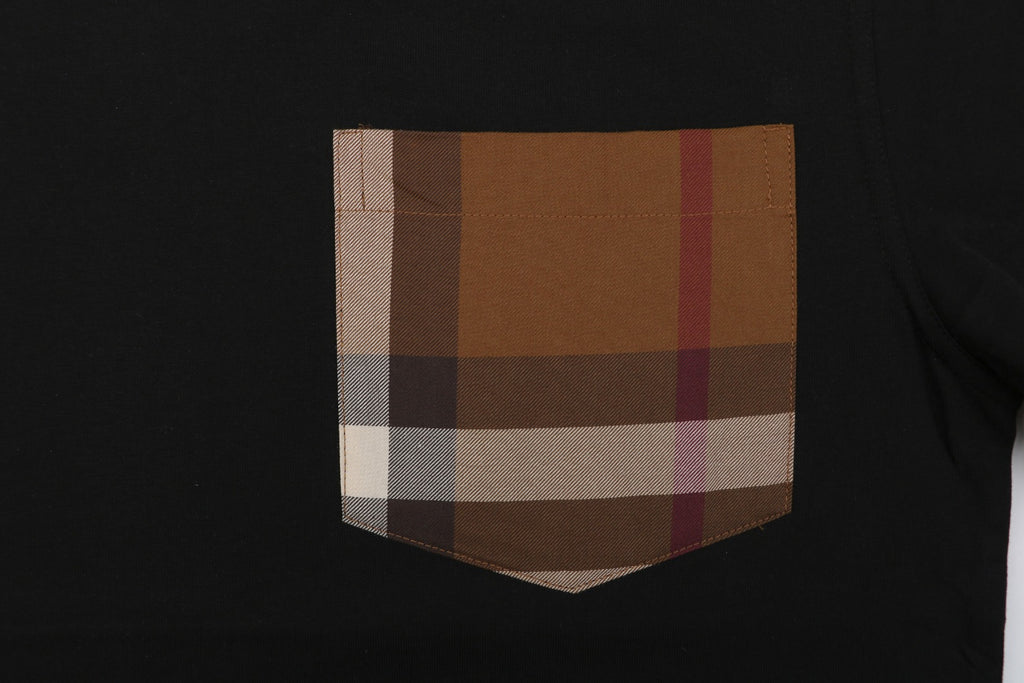 Burberry Vintage Check Patch Pocket Short Sleeve Tee – Black