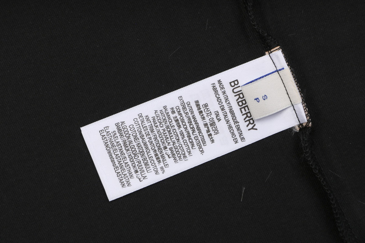 Burberry Vintage Check Patch Pocket Short Sleeve Tee – Black