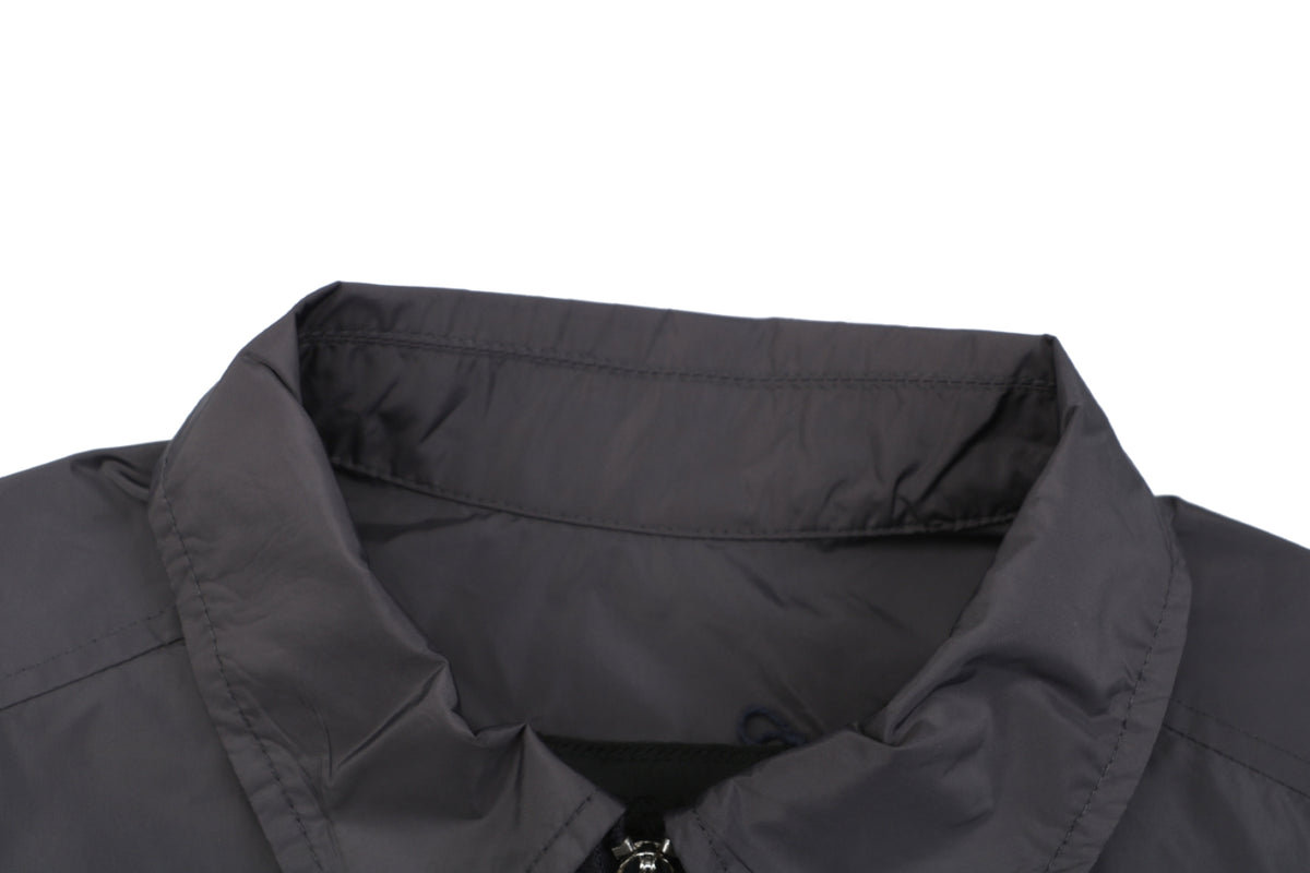 Prada Re-Nylon Zip-Front Dual Chest Pocket Triangle Logo Short Sleeve Shirt – Charcoal