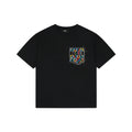 Fendi Dashed Pocket Multicolor FF Monogram Print Short Sleeve Tee – Black