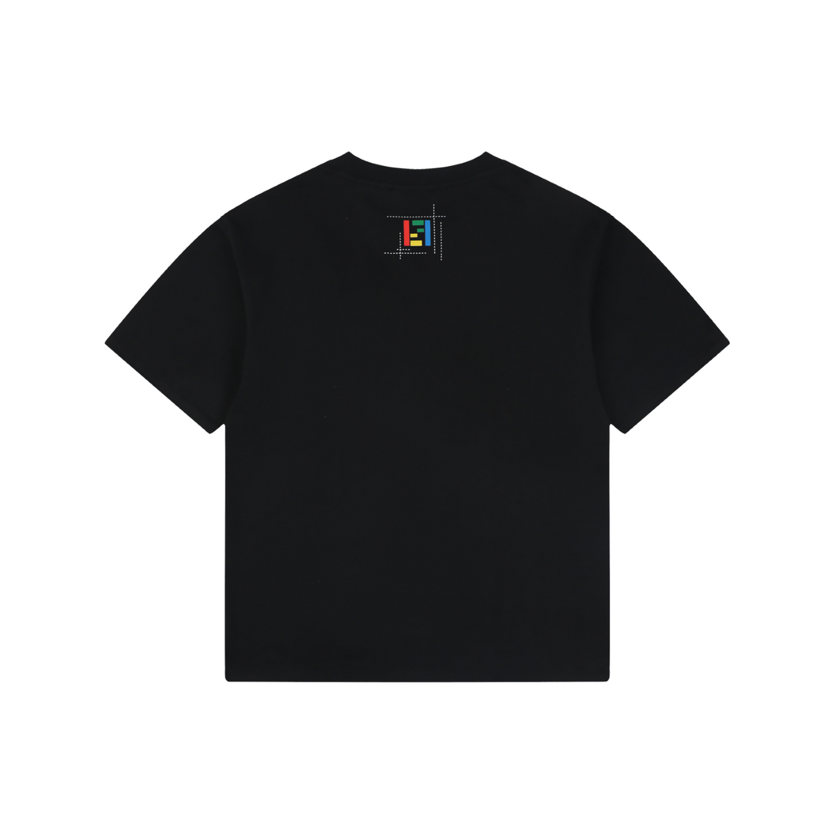 Fendi Dashed Pocket Multicolor FF Monogram Print Short Sleeve Tee – Black