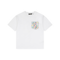 Fendi Trompe-L’Œil Dashed Pocket Multicolor FF Monogram Print Short Sleeve Tee – White