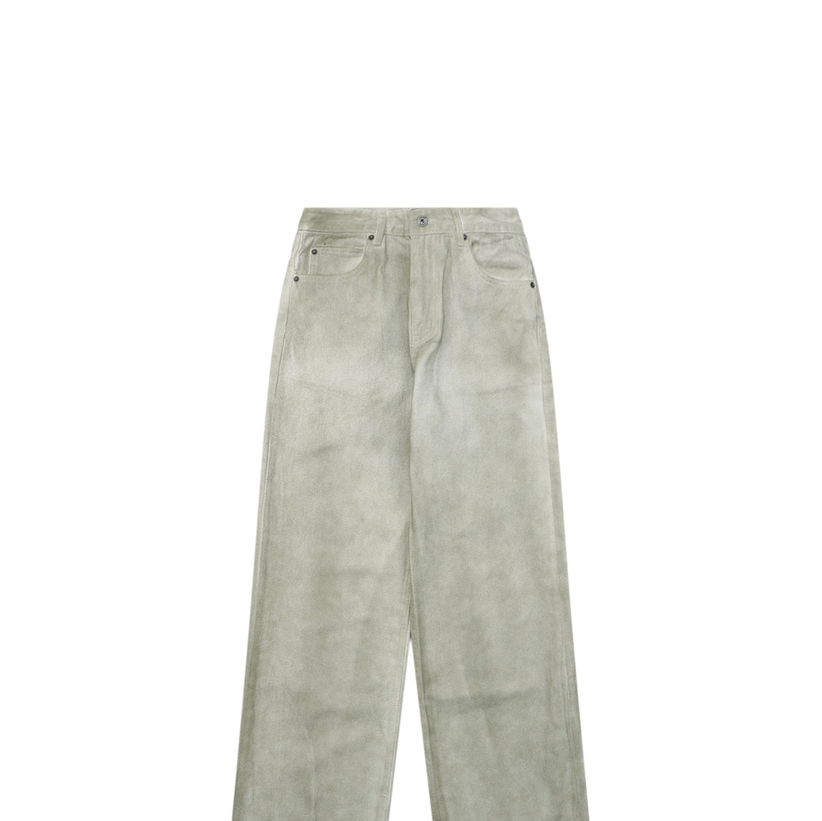 Loewe Anagram Leather Patch Bleach-Washed Straight Leg Denim Jeans – Bleached White