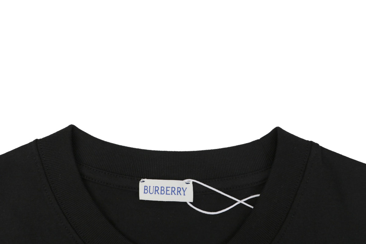 Burberry Oversized Equestrian Knight Print Short Sleeve Tee – Black