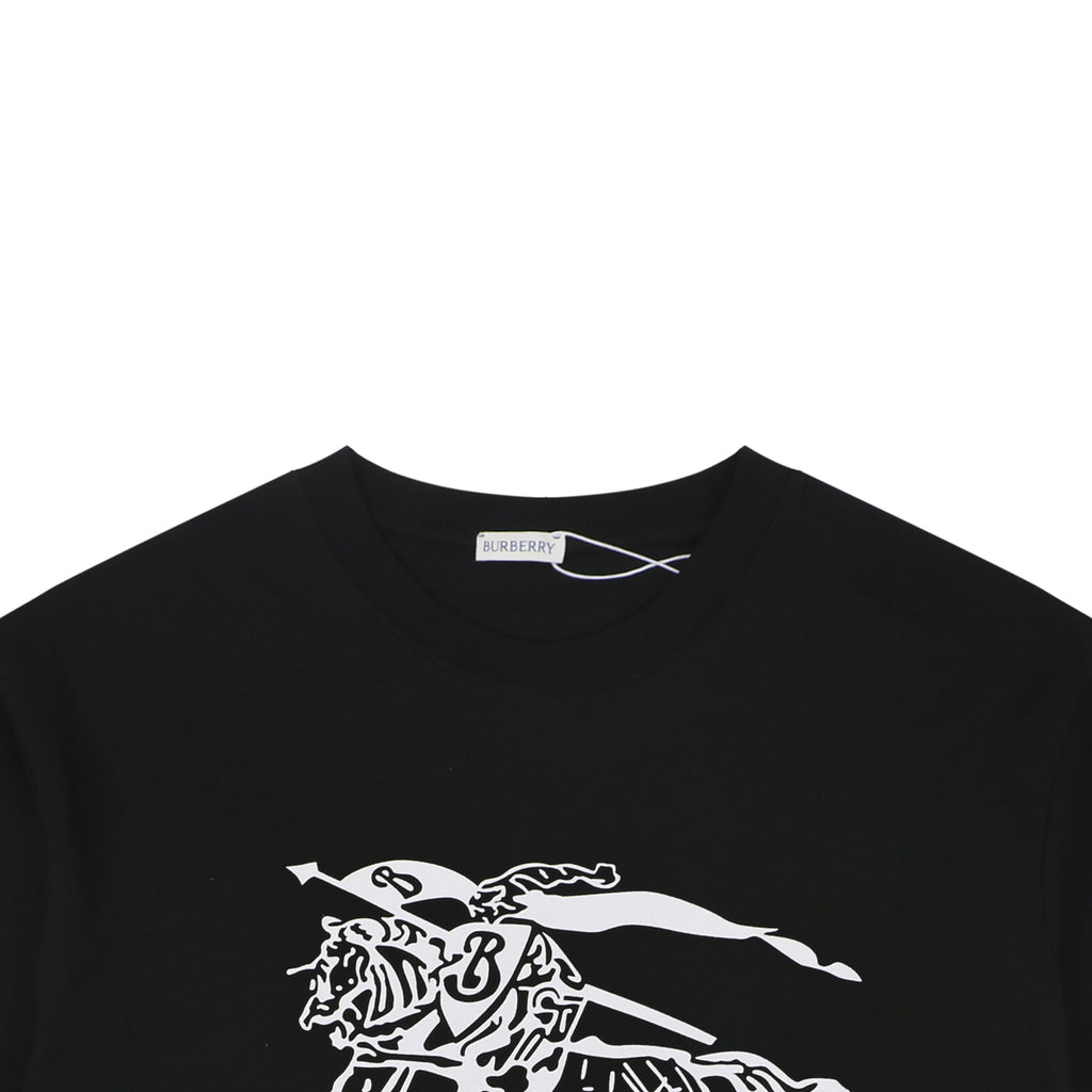 Burberry Oversized Equestrian Knight Print Short Sleeve Tee – Black