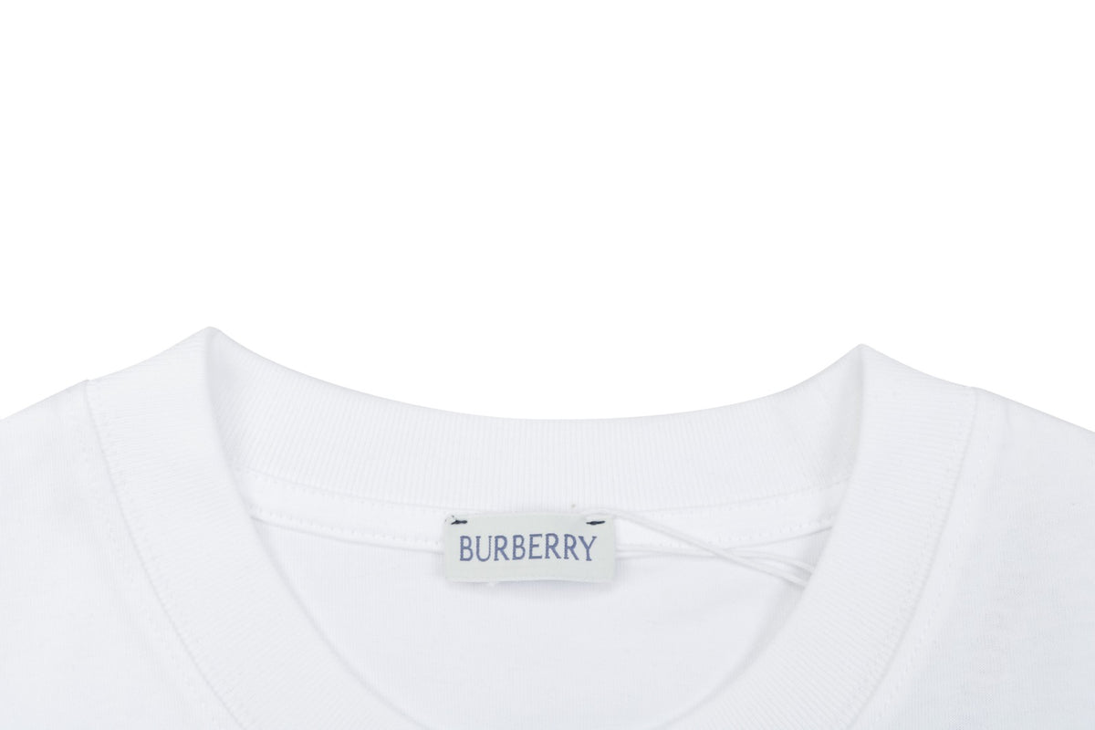 Burberry Oversized Equestrian Knight Print Short Sleeve Tee – White