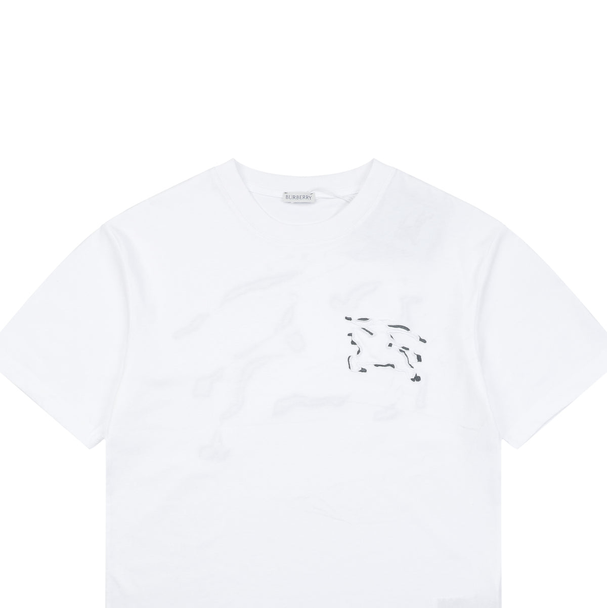 Burberry Dual Equestrian Knight Outline Embroidered Short Sleeve Tee – White