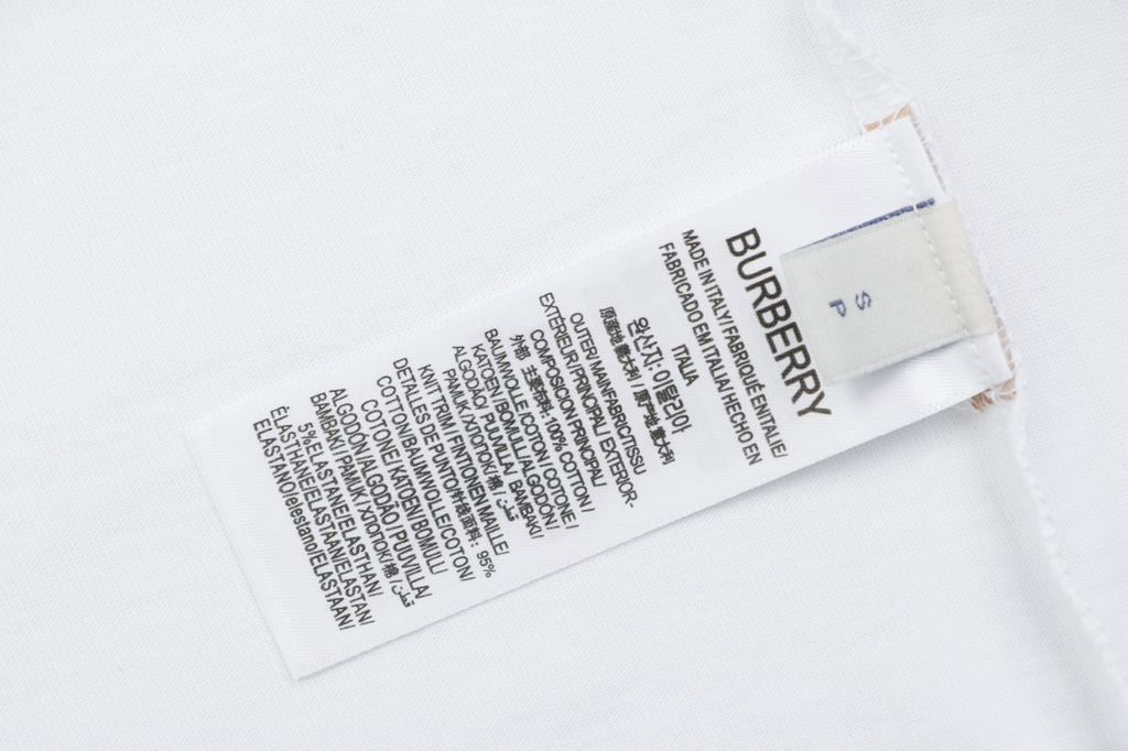 Burberry Dual Equestrian Knight Outline Embroidered Short Sleeve Tee – White