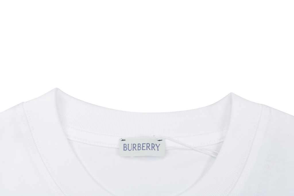 Burberry Icon Stripe Grosgrain Trim Chest Pocket Short Sleeve Tee – White