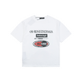 Balenciaga Vintage Multi-Logo Racing Badge Distressed Print Short Sleeve Tee – White