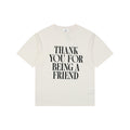 Ami Paris Thank You For Being A Friend Slogan Print Short Sleeve Tee – Ecru