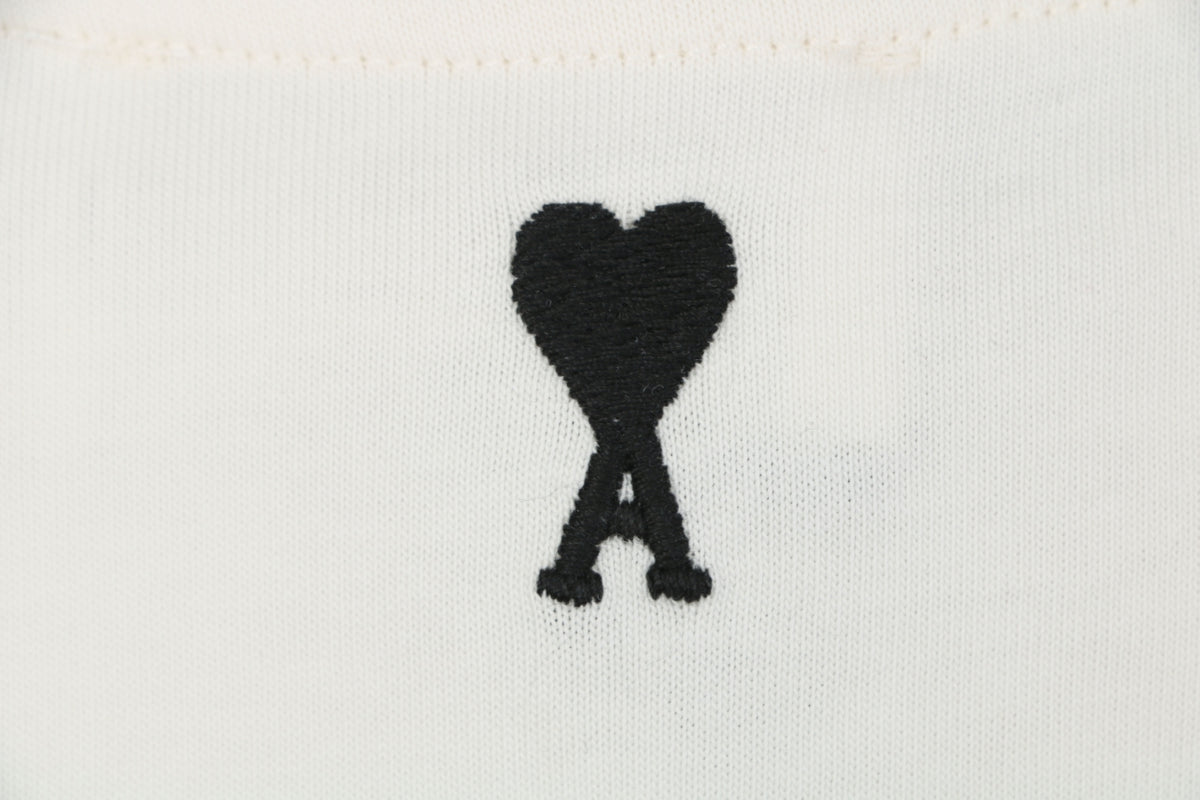 Ami Paris Thank You For Being A Friend Slogan Print Short Sleeve Tee – Ecru
