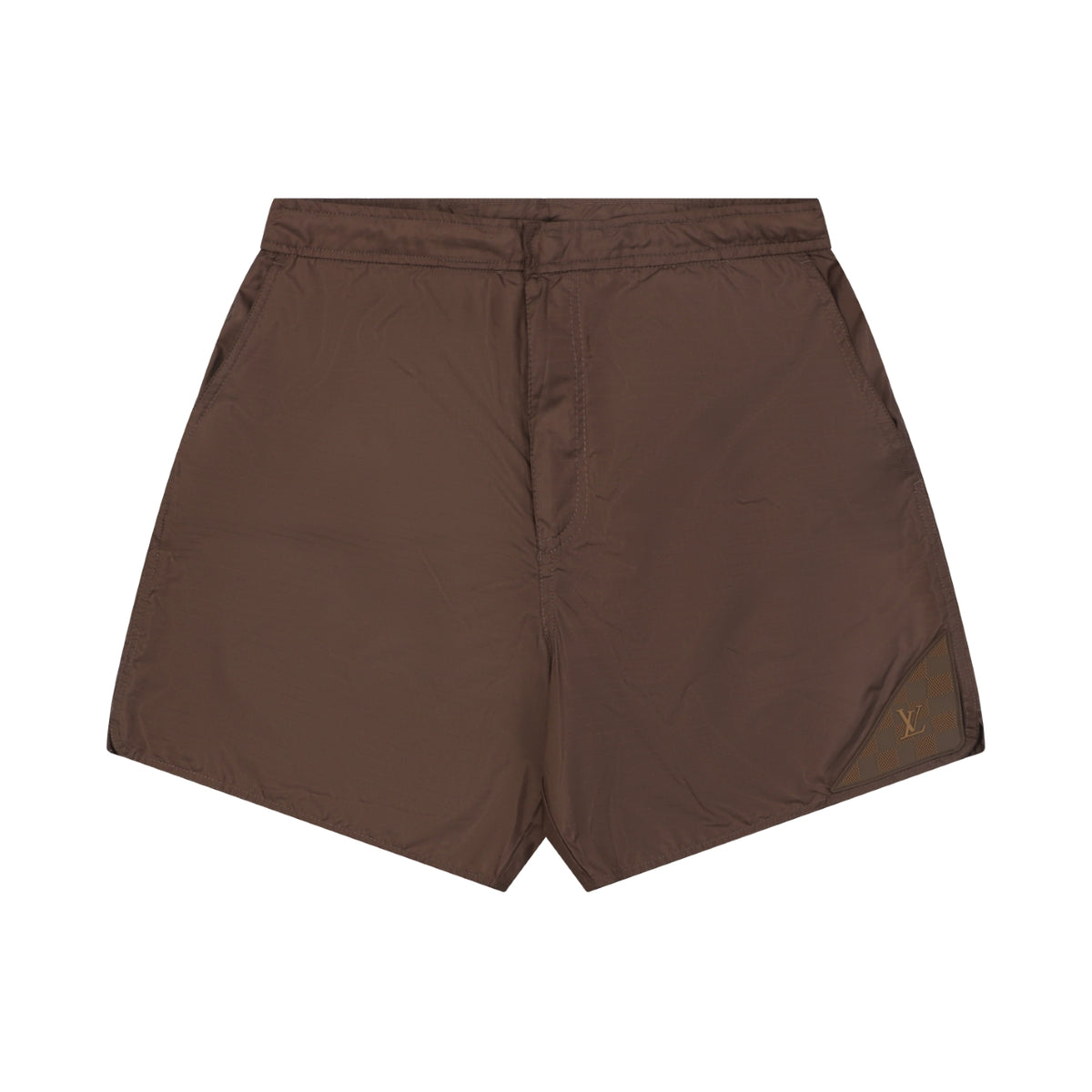 Louis Vuitton Tonal LV Monogram Hem Detail Nylon Shorts – Chocolate Brown