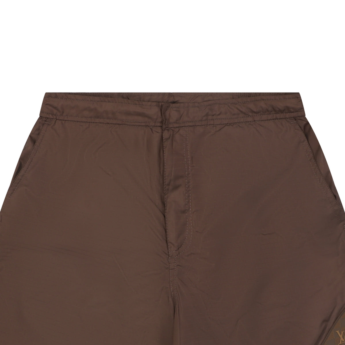 Louis Vuitton Tonal LV Monogram Hem Detail Nylon Shorts – Chocolate Brown