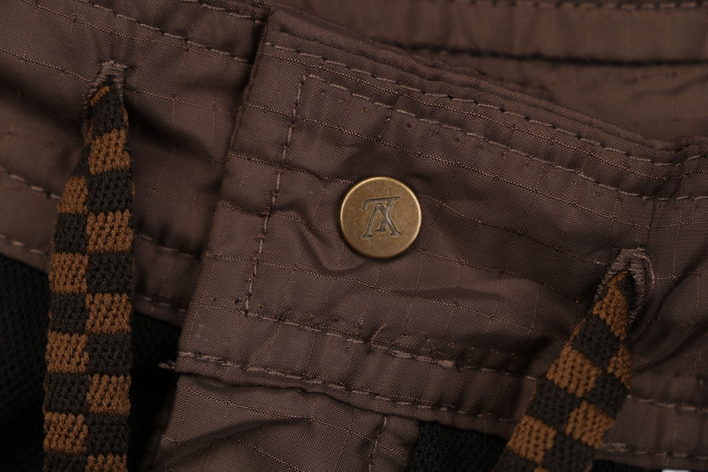 Louis Vuitton Tonal LV Monogram Hem Detail Nylon Shorts – Chocolate Brown