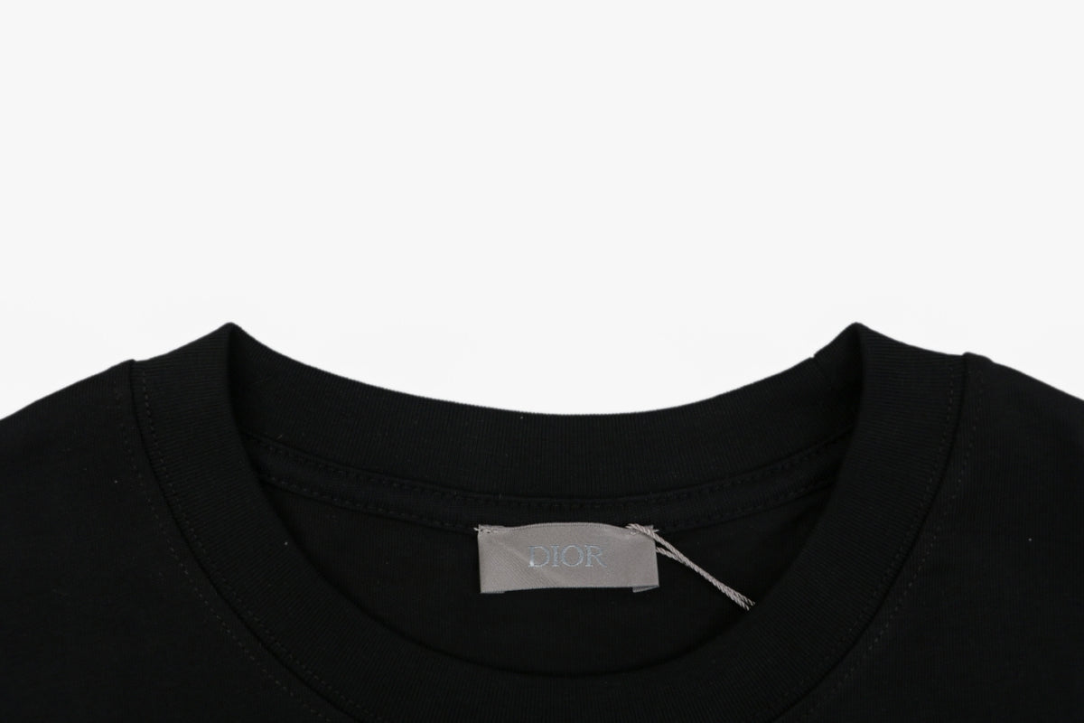 Dior CD Monogram Oblique Bee Jacquard Embroidered Short Sleeve Tee – Black
