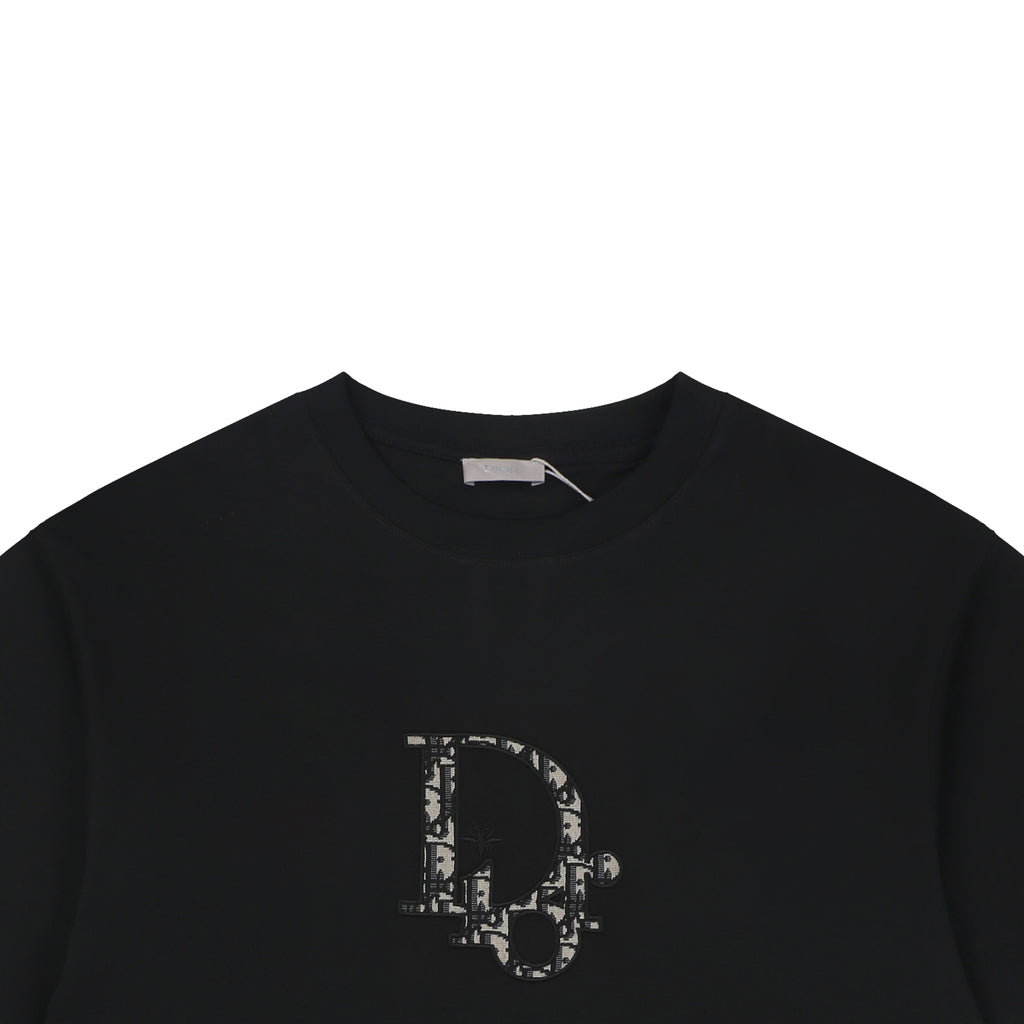 Dior CD Monogram Oblique Bee Jacquard Embroidered Short Sleeve Tee – Black