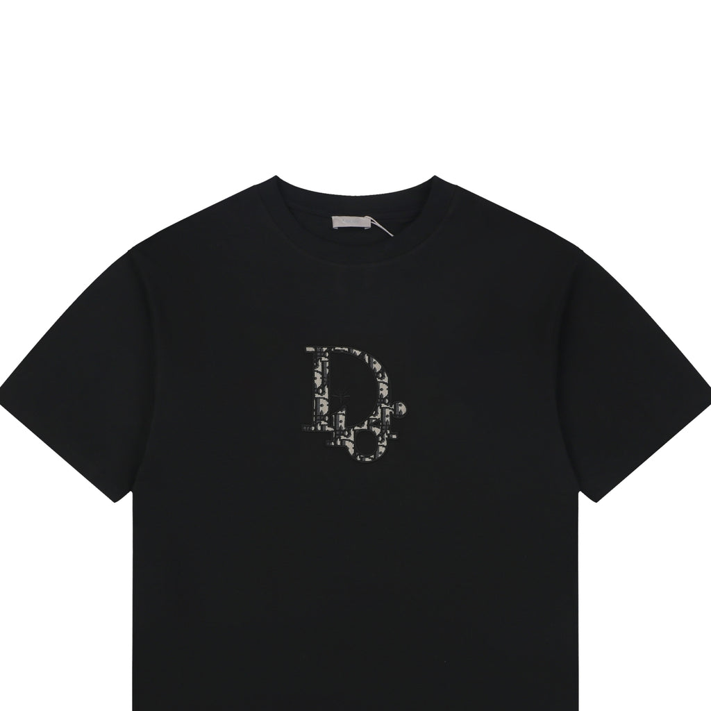 Dior CD Monogram Oblique Bee Jacquard Embroidered Short Sleeve Tee – Black