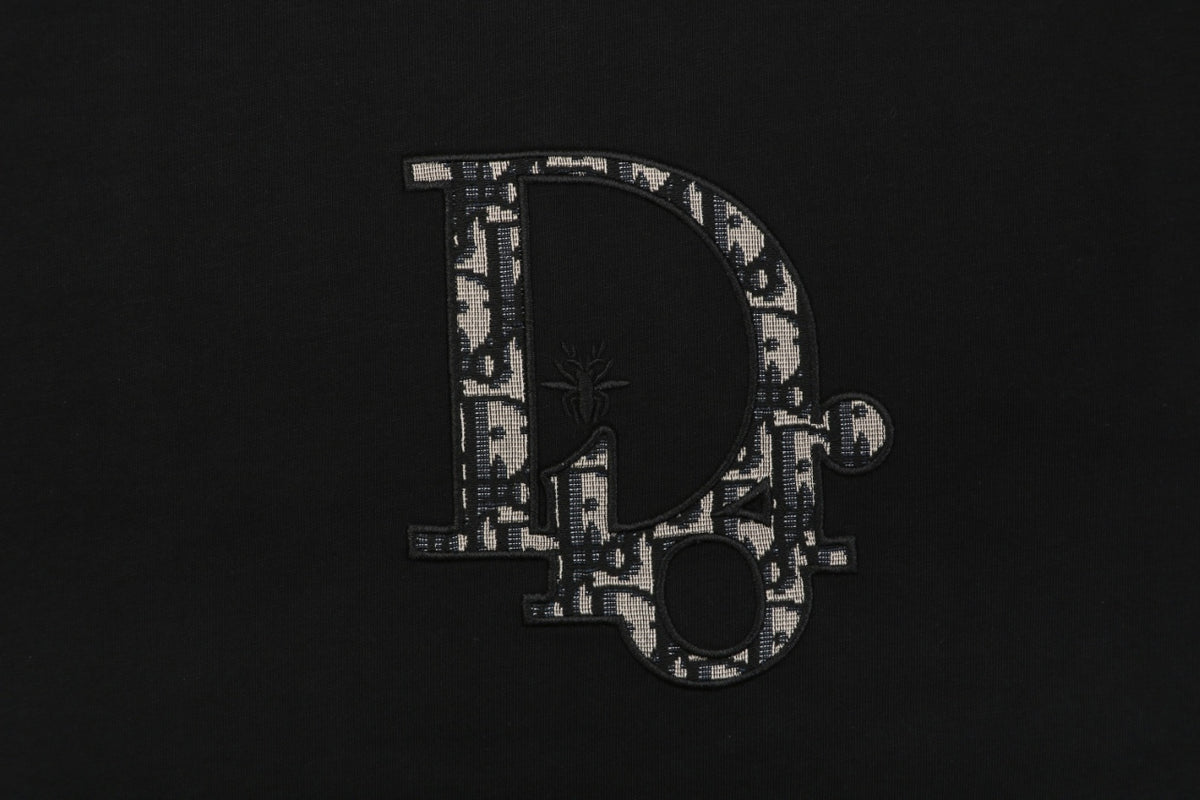 Dior CD Monogram Oblique Bee Jacquard Embroidered Short Sleeve Tee – Black